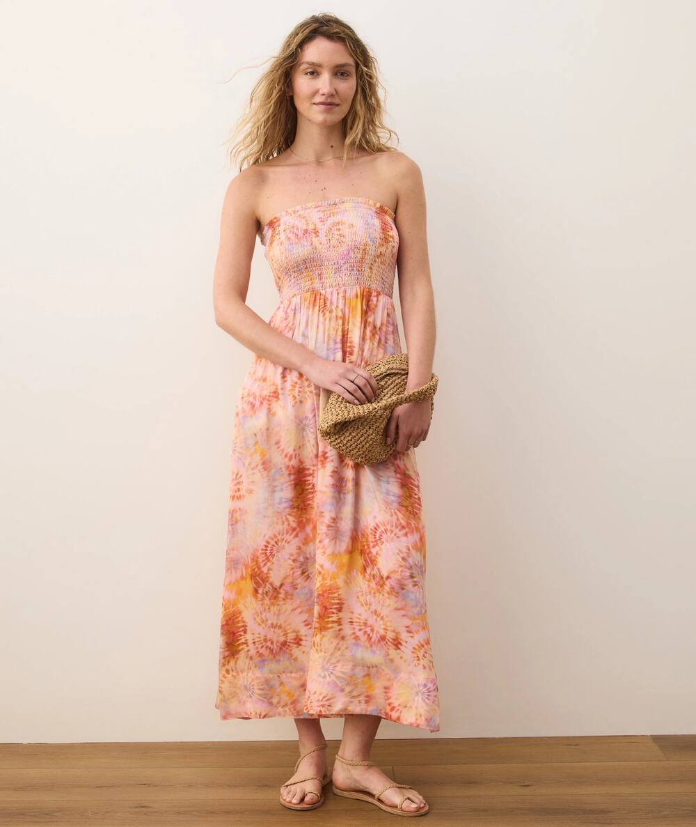 Marine Layer Sutton Strapless Maxi Dress NWT | Tencel Tie Dye | Size M ☀️